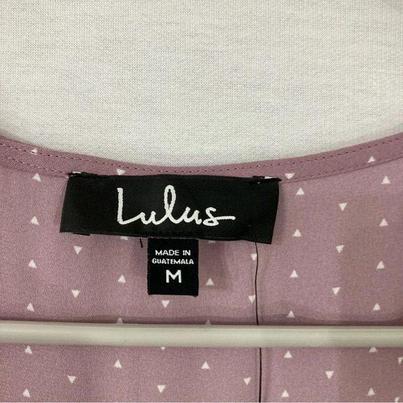 New Lulu's Mauve Color Polka Dot Soft Flowy Wrap Belted Midi Dress Medium - Picture 2 of 11